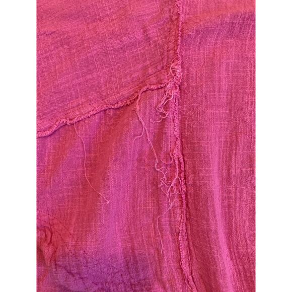 We The Free People Button Top Small Oversized Gauze Long Sleeve Boho Beach Pink - Picture 4 of 16